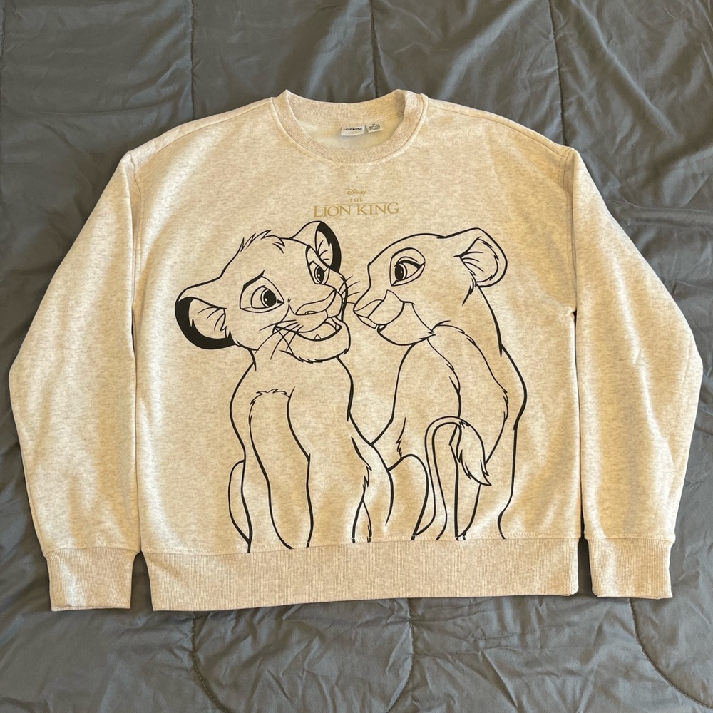 Disney The Lion King Simba & Nala Crewneck Sweatshirt Size XS